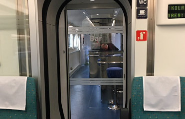 Bar car on a Bosnian Talgo train