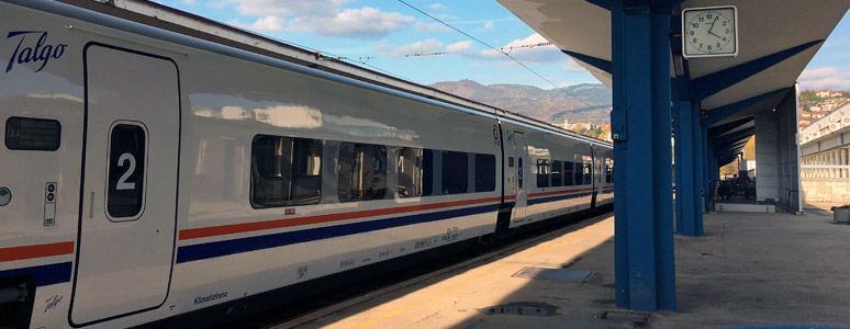 Sarajevo to Mostar Talgo train at Sarajevo station