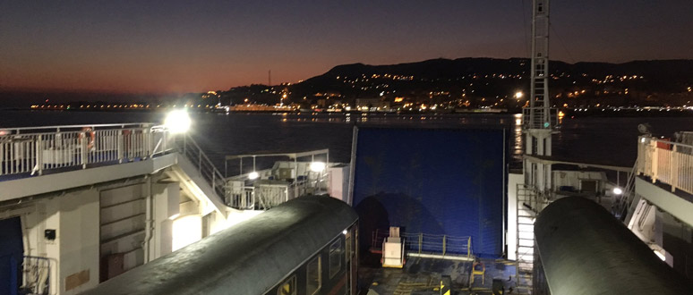 Sleeper train to Sicily on board the ferry