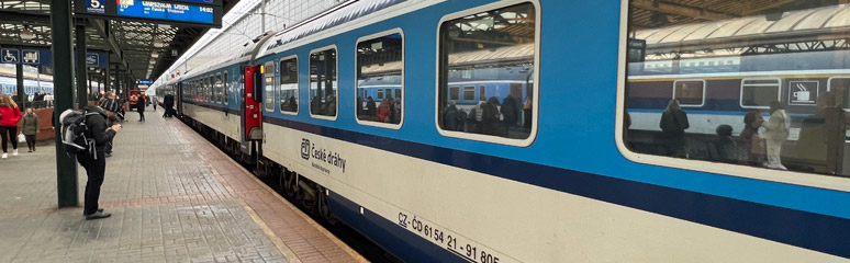 The EuroCity train Silesia at Prague