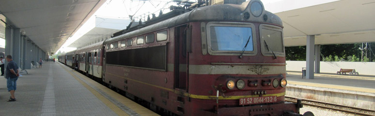 The Sofia to Belgrade train at Sofia