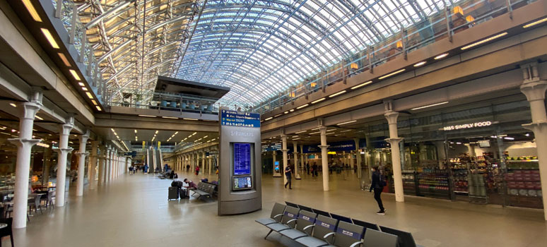 St Pancras lower level looking north