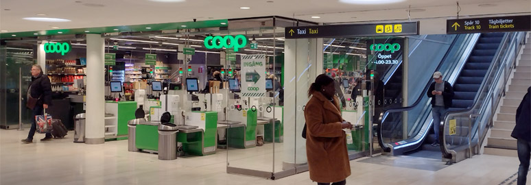The Coop supermarket at Stockholm Central