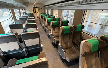 2nd class seats on a Stockholm to Oslo train