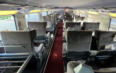 TGV Lyria first class seats, lower deck