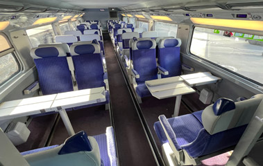 TGV Lyria 2nd class seats, lower deck