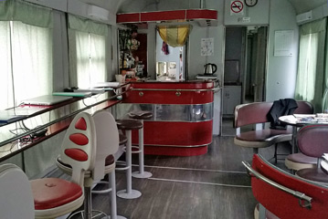 Bar section of restaurant on Trans-Siberian train 6