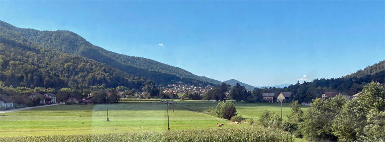 Borovnica Valley, seen from a Trieste-Ljubljana train