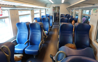 Seats on Italian regional train from Venice to Gorizia