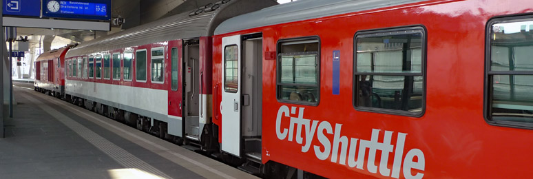 A regional train from Vienna to Bratislava, at Vienna Hbf