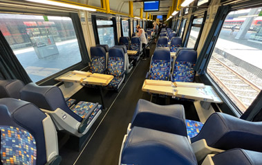 2nd class seats on a Hungarian EuroCity train