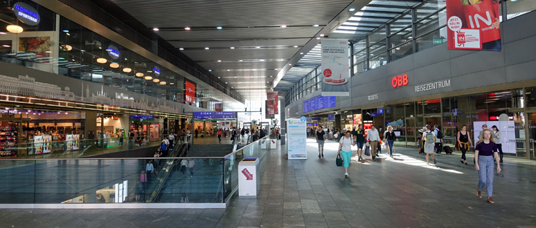 The concourse at Vienna Hauptbahnhof