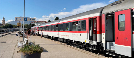 Couchette car on the train from Bratislava & Vienna to Split