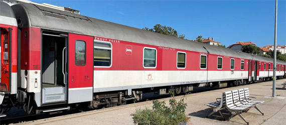 Sleeping-car on the train from Bratislava & Vienna to Split