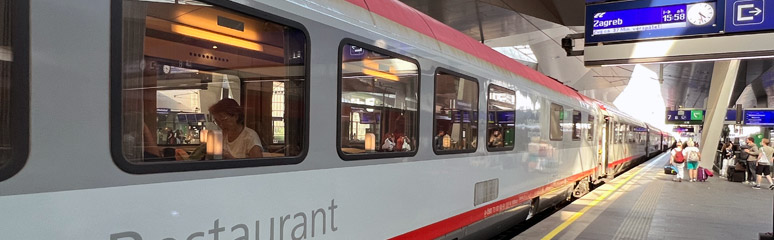 EuroCity train Croatia from Vienna to Zagreb