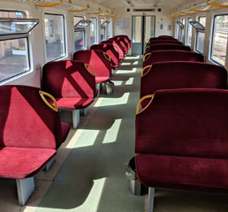 Inside the Vilnius to Daugavpils train