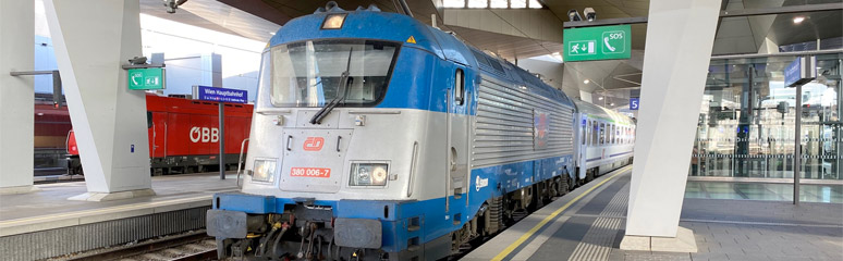 EuroCity train 'Polonia' from Warsaw to Vienna, at Vienna