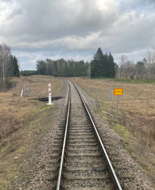 The train crosses the Poland/Lithuania border