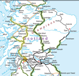West Highland line trainb route map