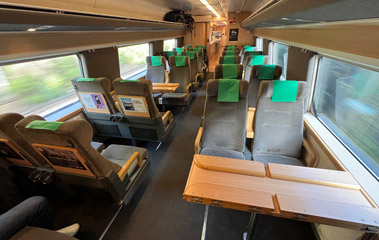 2nd class seats on a Copenhagen-Stockholm X2000 train