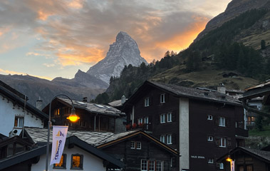 Electric taxis outside Zermatt station