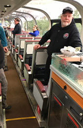 Goldstar seats on the Denali Star train