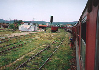 A train from Tirana to Durres calls at Vore...