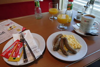 Breakfast on the Amsterdam-Berlin train