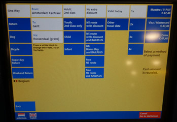 Amsterdam Centraal ticket counters