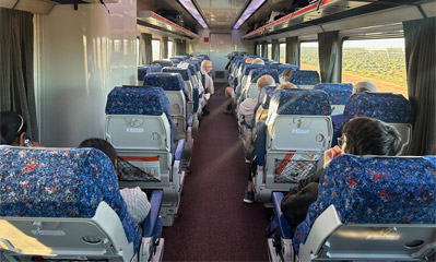 Economy class seats on CountryLink XPT train from Sydney to  Melbourne & Sydney to Brisbane