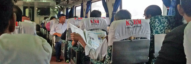 Snigdha seats on a Dhaka-Chittagong train