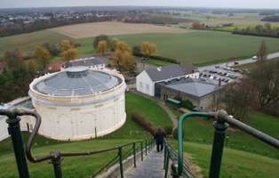 Waterloo panorama building & visitor centre, seen from the top of the Butte de Lion