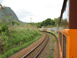 Seating on train from Vitoria to Belo Horizonte, Brazil