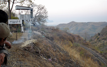 The train to Pyin oo Lwin (Maymyo) winds its way into the hills