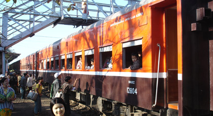 Sleeping-car on a Yangon to Mandalay train