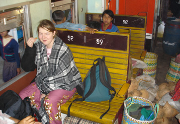 Ordinary class seats, Mandalay-Lashio train.