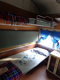 Sleeper on the Yangon to Bagan train