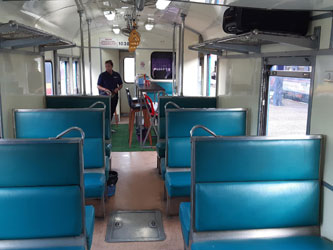 Inside the Phnom Penh to Battambang train