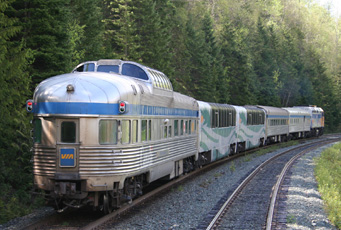 VIA Rail's 'Skeena' seen soon after leaving Jasper