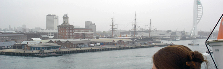 Sailing out of Portsmouth by ferry to Jersey