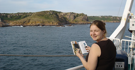 The ferry arrives off Jersey