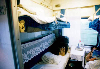 Soft class 4-bed compartment in Chinese T or K category train...