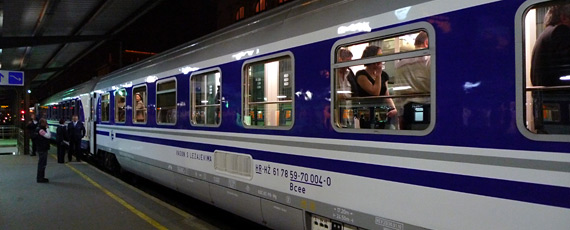 Couchette car on Munich to Zagreb train, at Munich