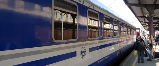 The 'Lisinski' sleeper train from Zagreb to Munich, at Zagreb main station