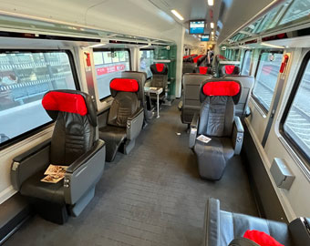 Business class on a Czech railjet train