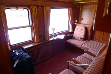 Danube Express sleeper compartment in day mode