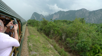 Viewing scenery from the E&O observation car