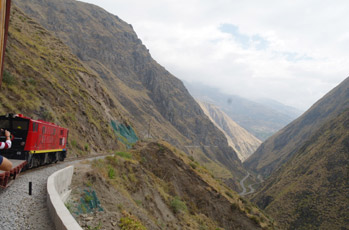 Train going over the Devil's Nose in Ecuador