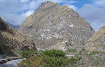 Going over the Devil's Nose on the Quito to Guayaquil railway.