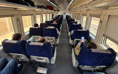 1st class seats on an Egyptian express train from Cairo to Alexandria